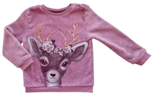 Rosa blød langærmet fleece trøje str. 98
