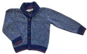 H&M mørkeblå meleret striktrøje str. 110-116