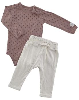 Lil'Atelier råhvide bukser og brun body str. 68