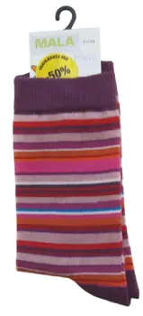 Nye Mala lillastribede strømper str. 31/34