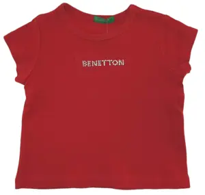 Benetton flot rød kortærmet T-shirt str. 68/74